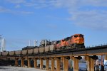 BNSF 8409 Eases into Downtown Saint Louis.